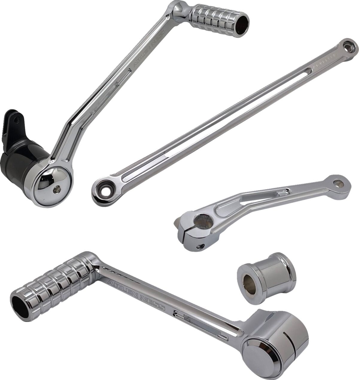 Deep Cut® Heel/Toe Foot Control Kit, Chrome - Touring Foot Control Kit Arlen Ness Default Title