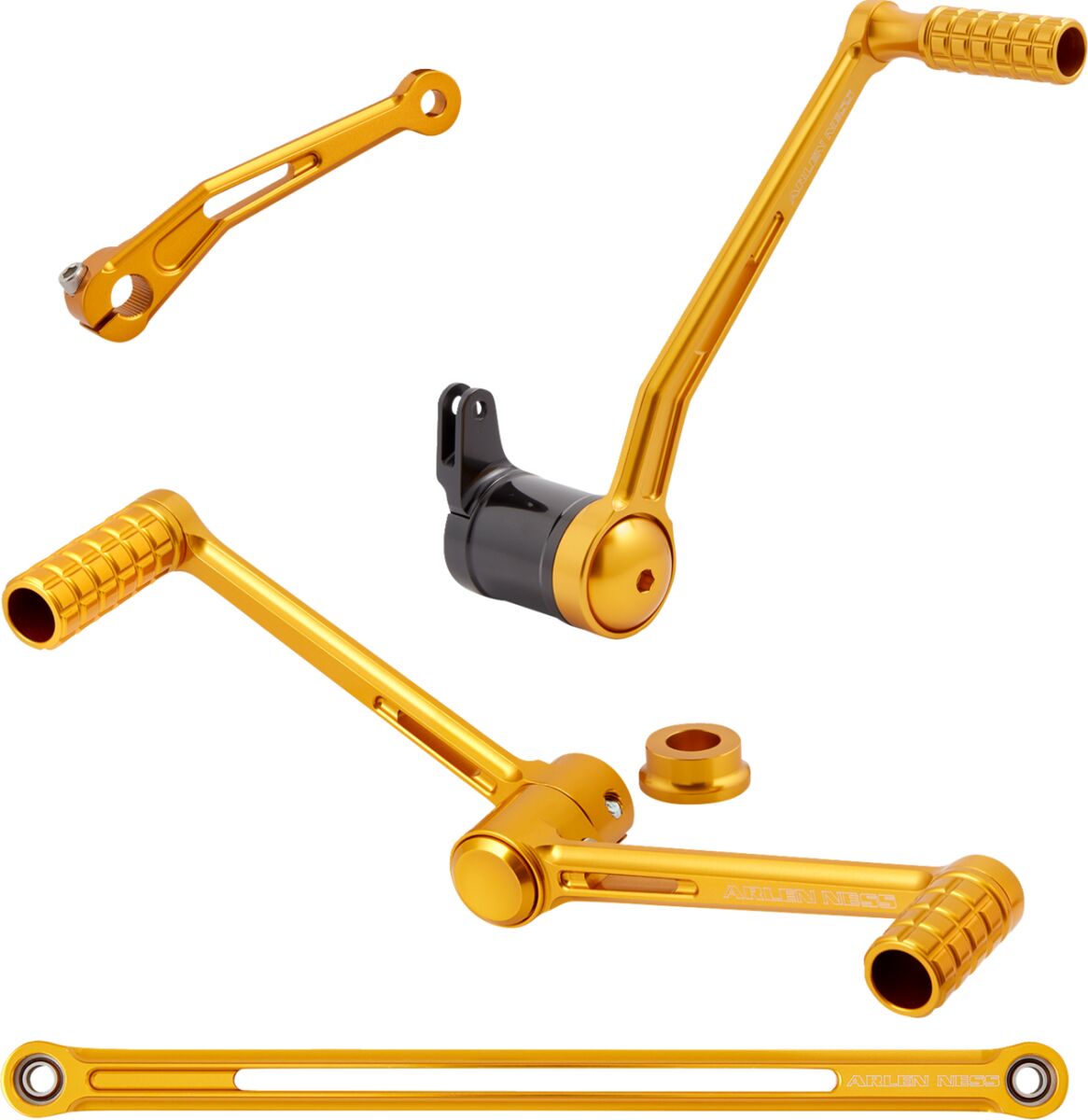 Arlen Ness Speedliner Heel/Toe Foot Control Kit, Gold - Touring Rearsets Arlen Ness