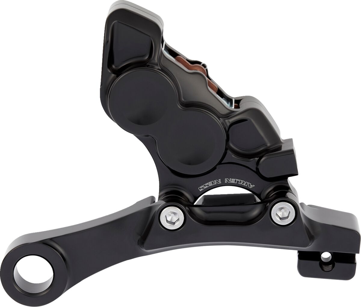 11.8" 4-Piston Rear Brake Calipers & Brackets, Black - 08-17 Dyna Brake Calipers With Bracket Arlen Ness
