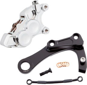 Arlen Ness Rear 4-Piston Brake Caliper Kit, Chrome - 18+ Softail Brake Caliper Kits Arlen Ness