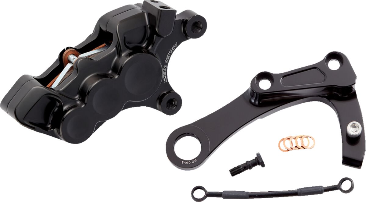 Arlen Ness Rear 6-Piston Brake Caliper Kit, Black - 18+ Softail Brake Caliper Kits Arlen Ness