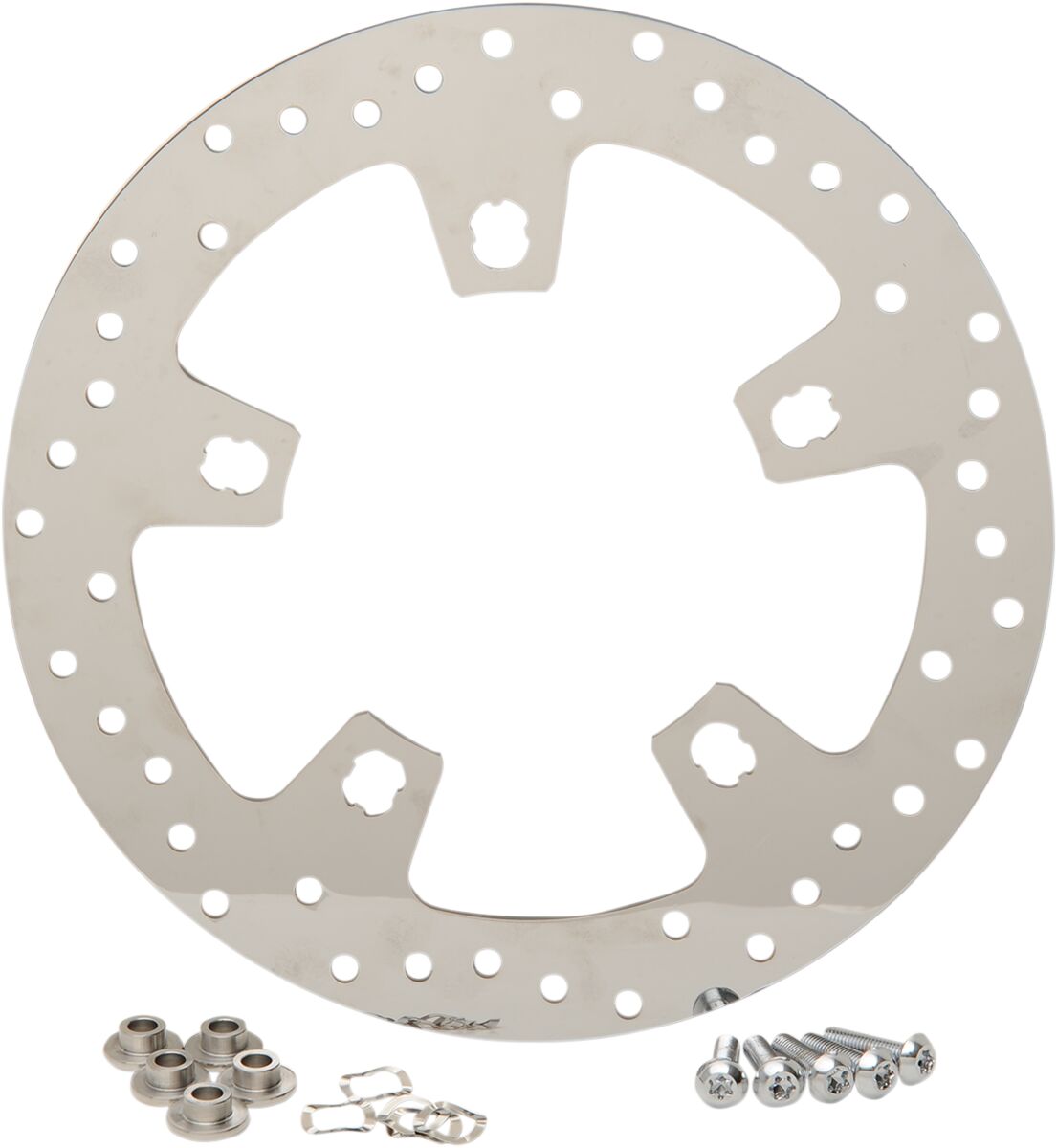 Drag Specialties Polished Stainless Steel Drilled Front Brake Rotor Brake Rotors Drag Specialties