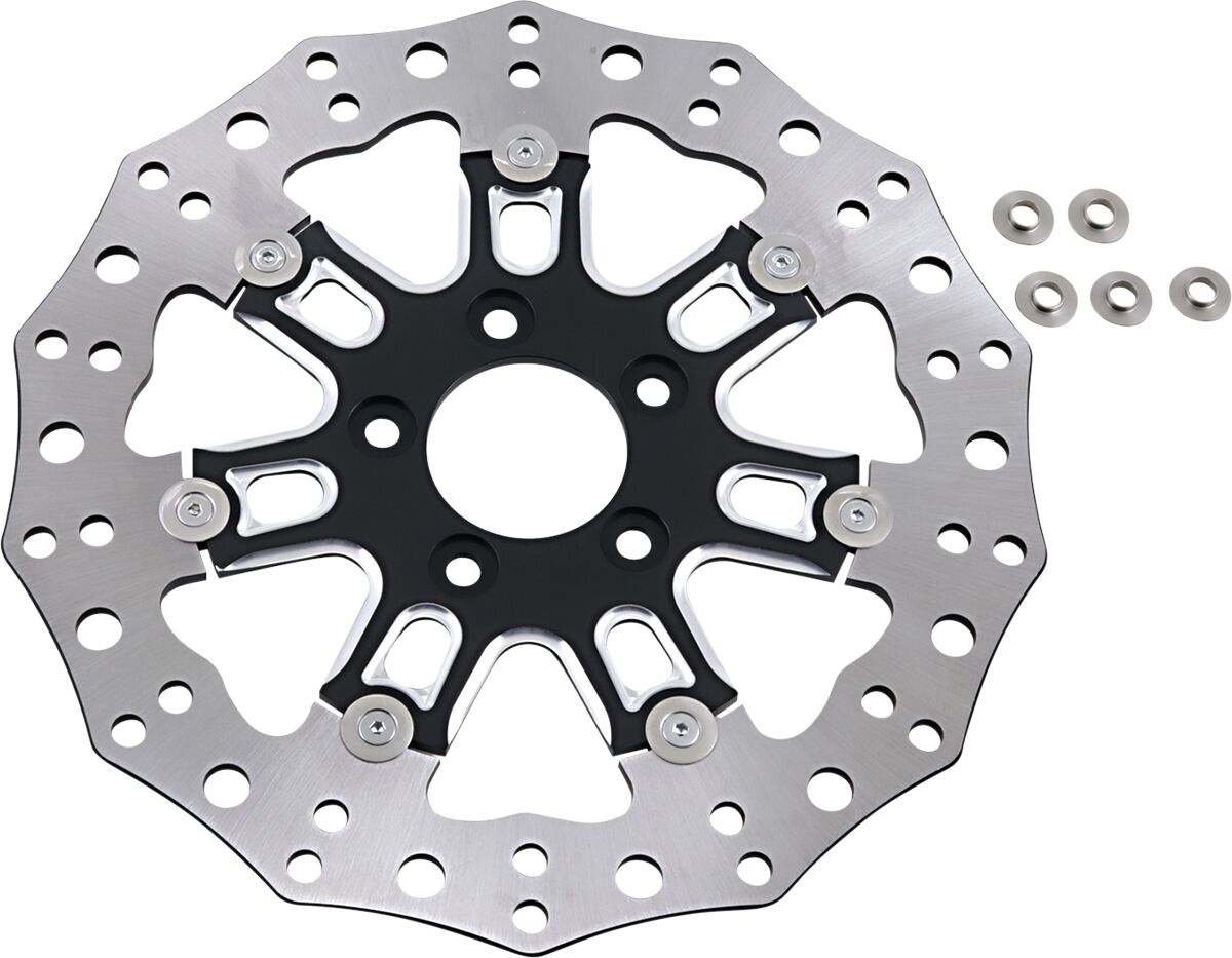 Brake Rotor For 7 Valve Wheel 11.8" Front Black Arlen Ness