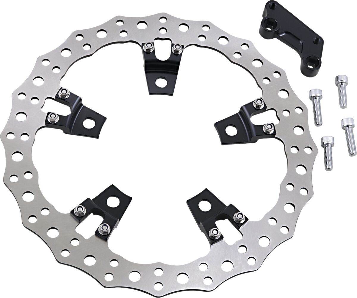 Arlen Ness 14" Jagged® Left Brake Rotor, Black - 14-23 Touring Brake Rotors Arlen Ness