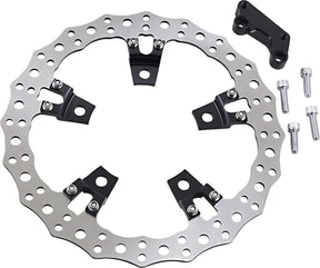 Arlen Ness 14" Jagged® Left Brake Rotor, Black - 14-23 Touring Brake Rotors Arlen Ness