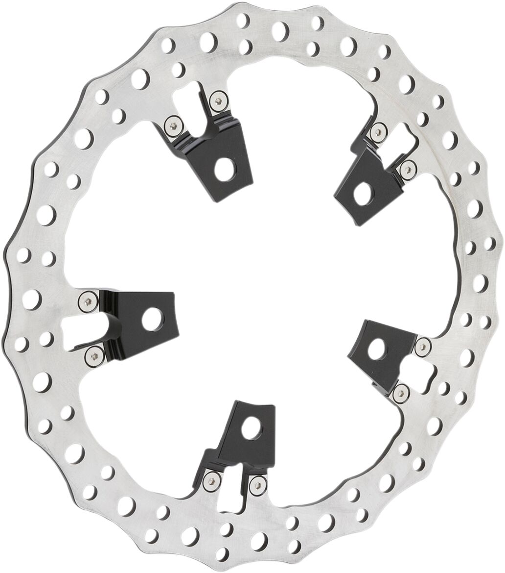 Arlen Ness 14" Jagged® Left Brake Rotor, Black - 14-23 Touring Brake Rotors Arlen Ness
