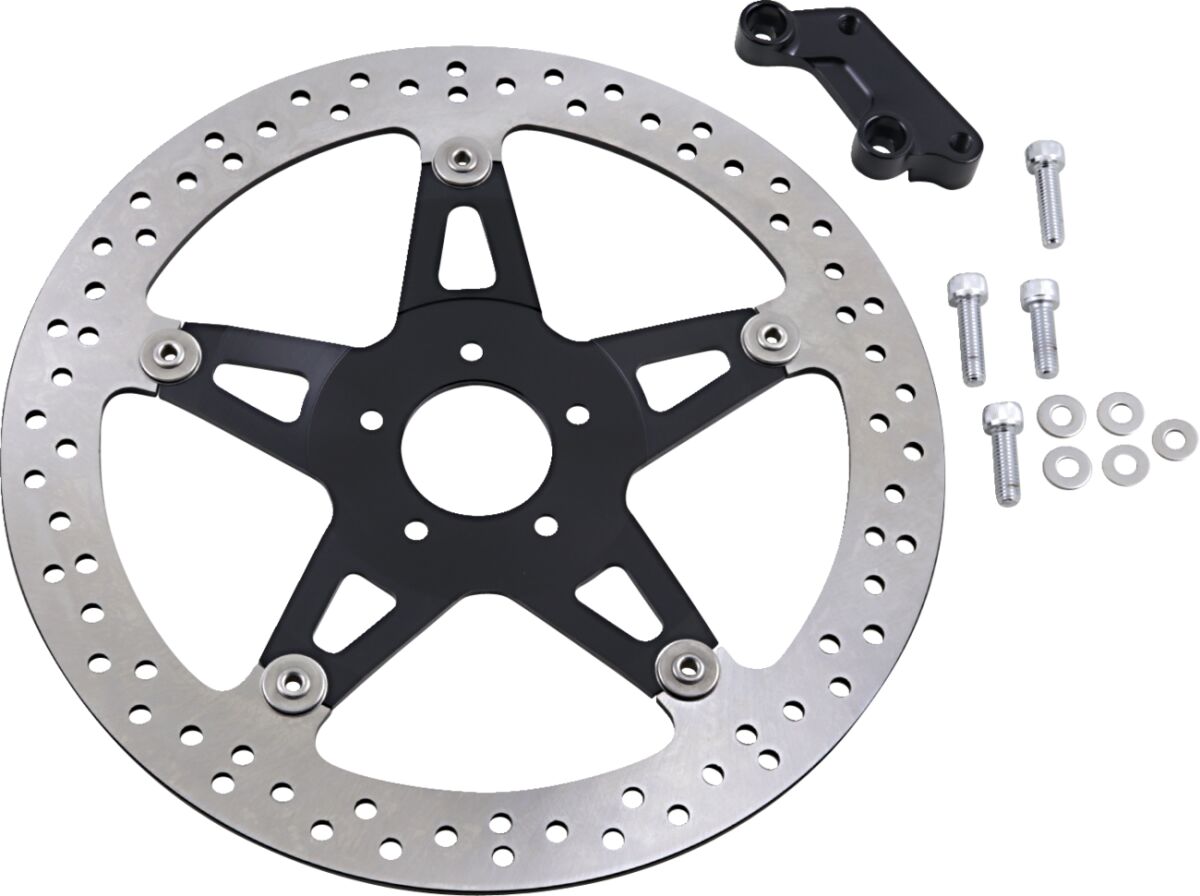 Arlen Ness 14" Right Big Brake Rotor Hub Mount, Black - 00-07 / 08+ Touring Brake Rotors Arlen Ness