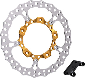 14" Left Billet Big Brake Rotors, Gold - 14-24 Touring Brake Rotors Arlen Ness
