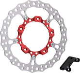 14" Left Billet Big Brake Rotors, Red - 14-24 Touring Brake Rotors Arlen Ness
