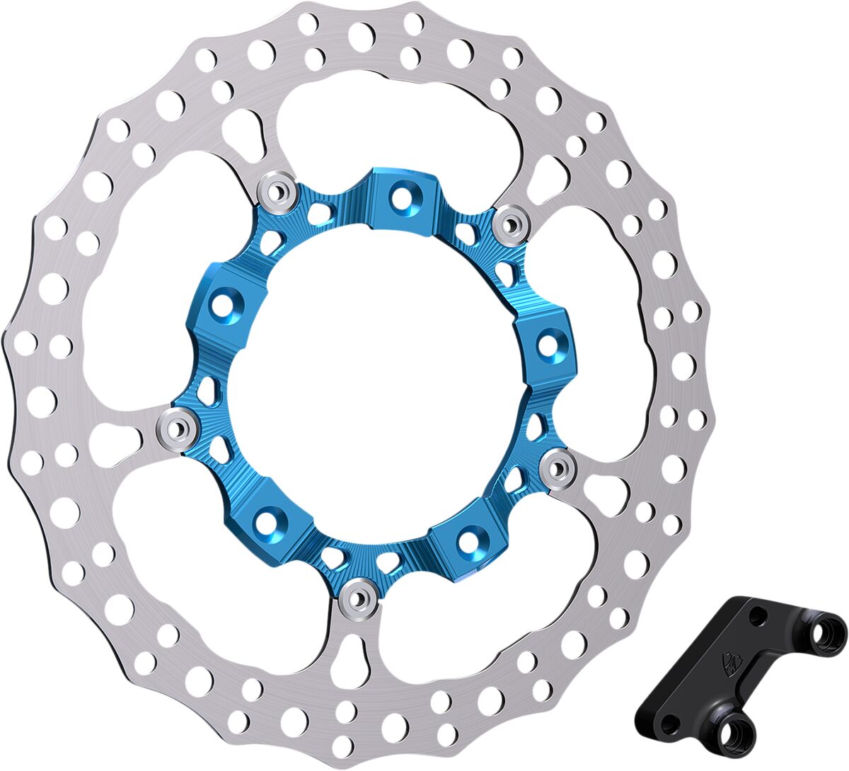 14" Right Billet Big Brake Rotors, Blue - 14-24 Touring Brake Rotors Arlen Ness