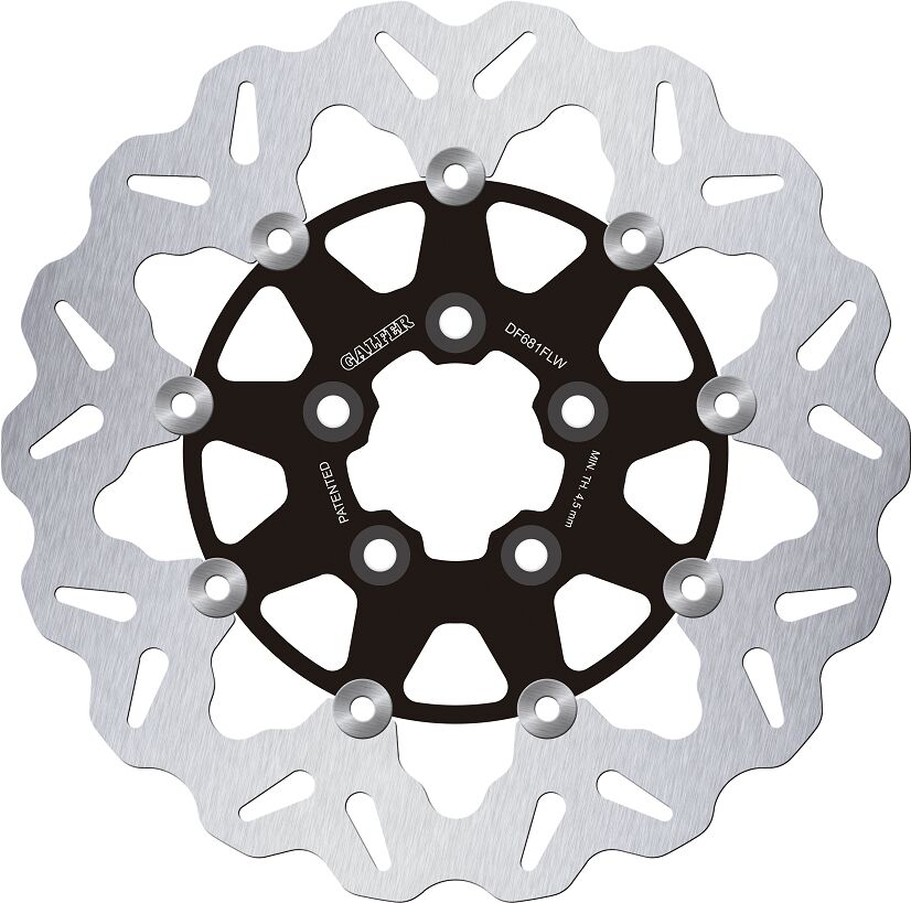 Galfer 11,5" Brake Rotor Floating Wave Steel Center, Black Brake Rotors Galfer