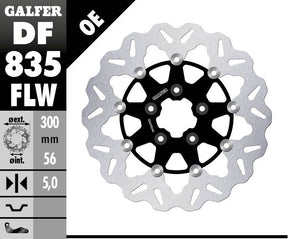 Brake Rotor Floating Wave Steel Center, Black Brake Rotors Galfer