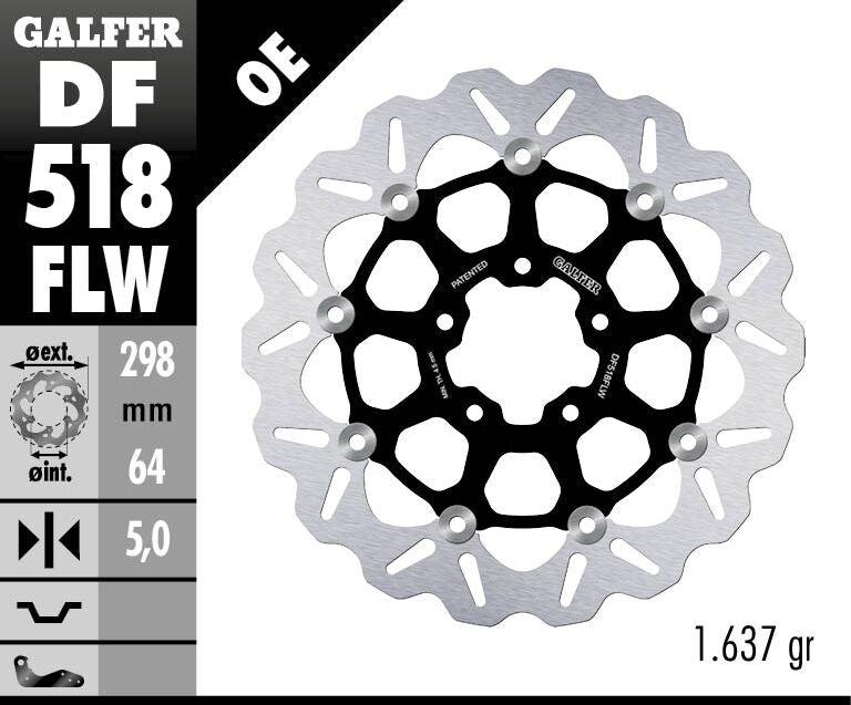 Galfer Brake Rotor Floating Wave Brake Rotors Galfer
