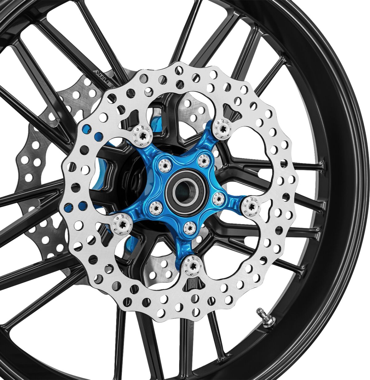 Arlen Ness 11.8" Spider Brake Rotor, Blue Brake Rotors Arlen Ness