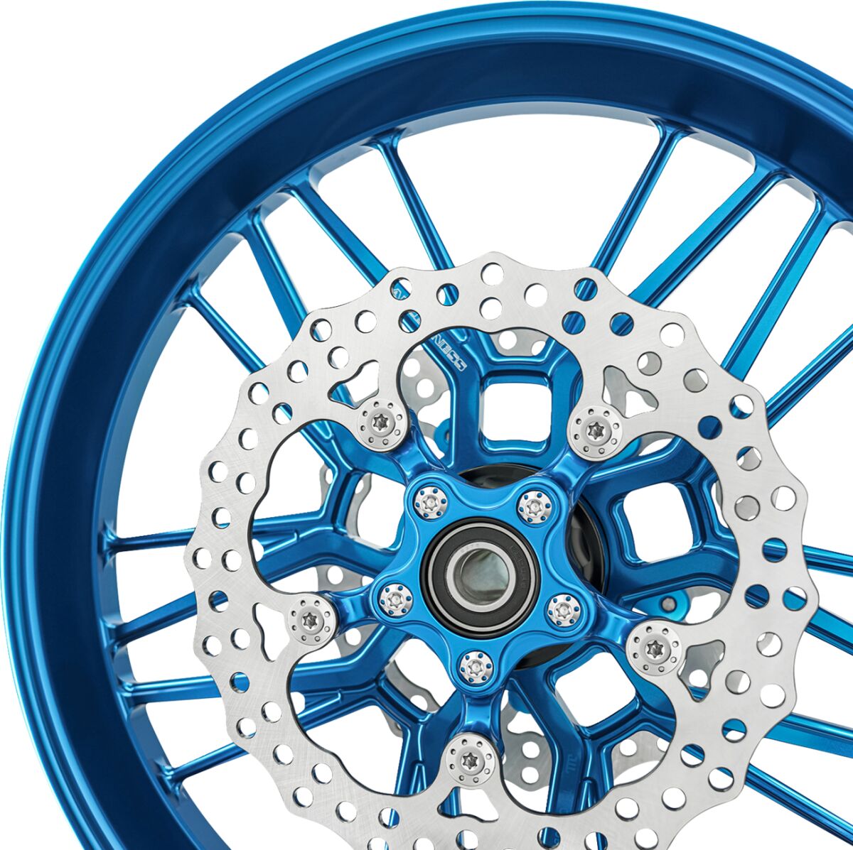 Arlen Ness 11.8" Spider Brake Rotor, Blue Brake Rotors Arlen Ness