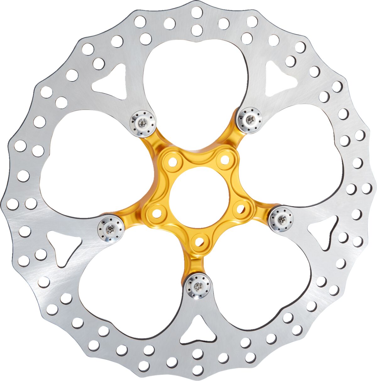 Arlen Ness 14" Spider Brake Rotor, Gold Brake Rotors Arlen Ness