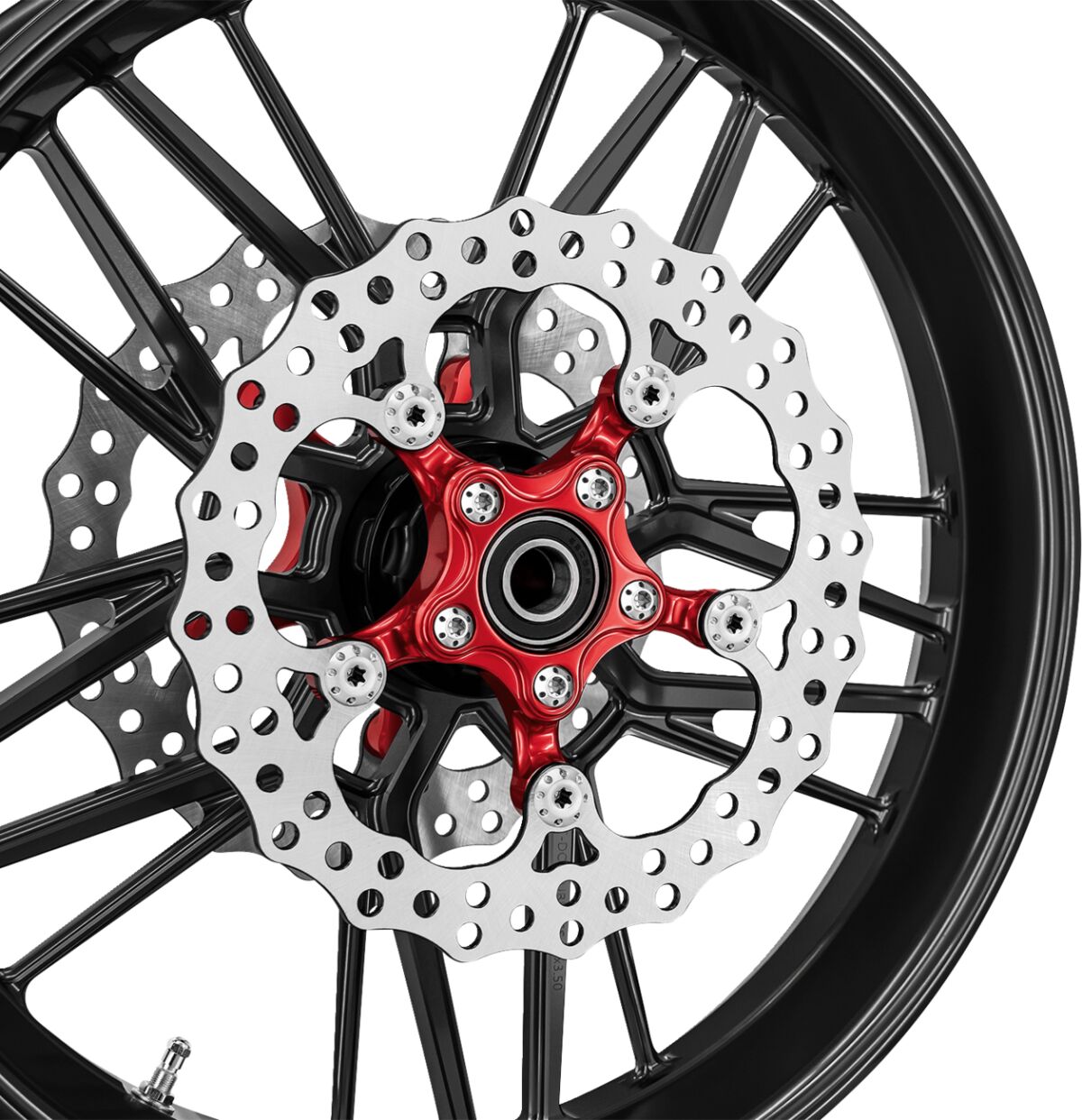 Arlen Ness 11.8" Spider Brake Rotor, Red Brake Rotors Arlen Ness