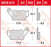 Trw Brake Pad Trw Mcb672 BRAKE PADS - ORGANIC Trw