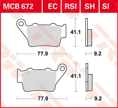 Trw Brake Pad Trw Mcb672 BRAKE PADS - ORGANIC Trw