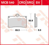 Trw Brake Pad Trw Mcb540 Sv BRAKE PADS - SINTERED METAL Trw