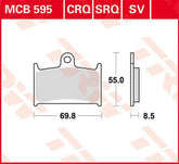 Trw Brake Pad Trw Mcb595 Sv BRAKE PADS - SINTERED METAL Trw