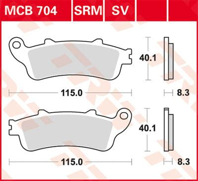 Trw Brake Pad Trw Mcb704 Sv BRAKE PADS - SINTERED METAL Trw