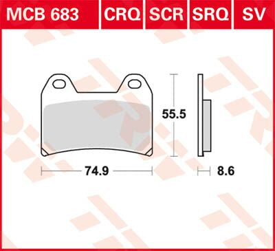 Trw Brake Pad Trw Mcb683 BRAKE PADS - CERAMIC Trw