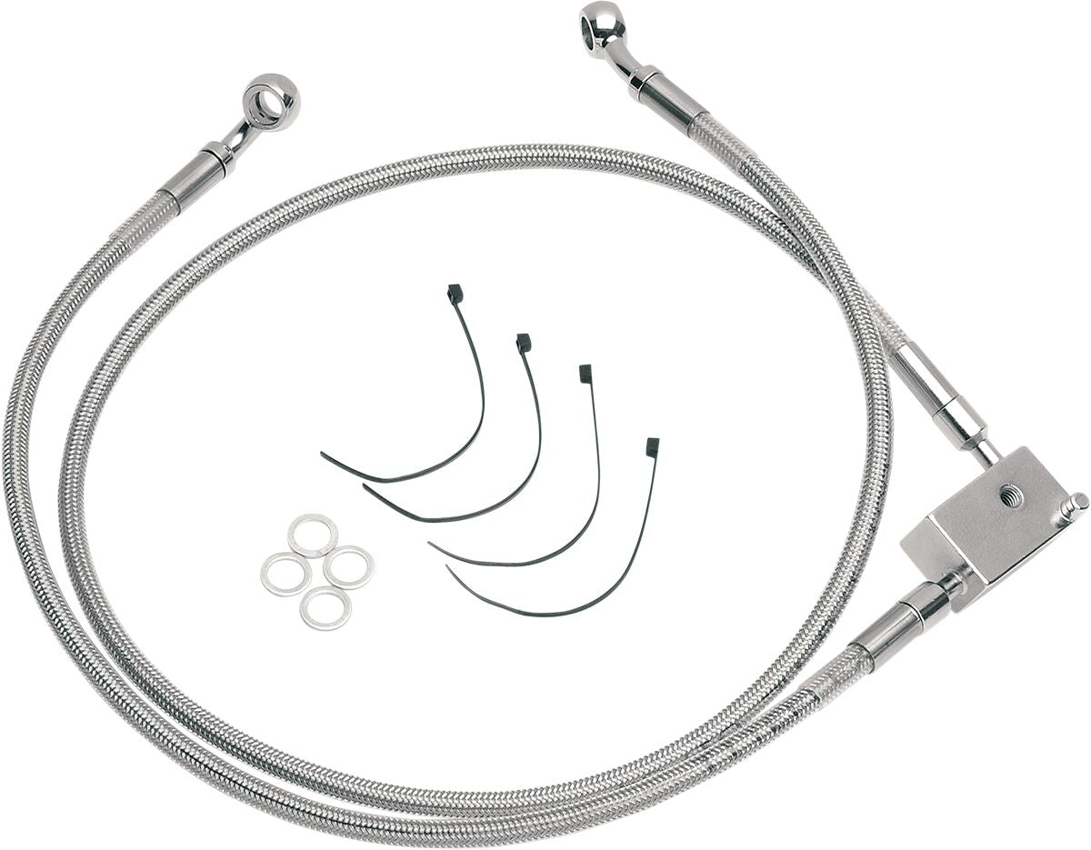 Drag Specialties Rear Brake Line Stainless Steel 2" Extended Brake Lines Hoses Stainless Drag Specialties