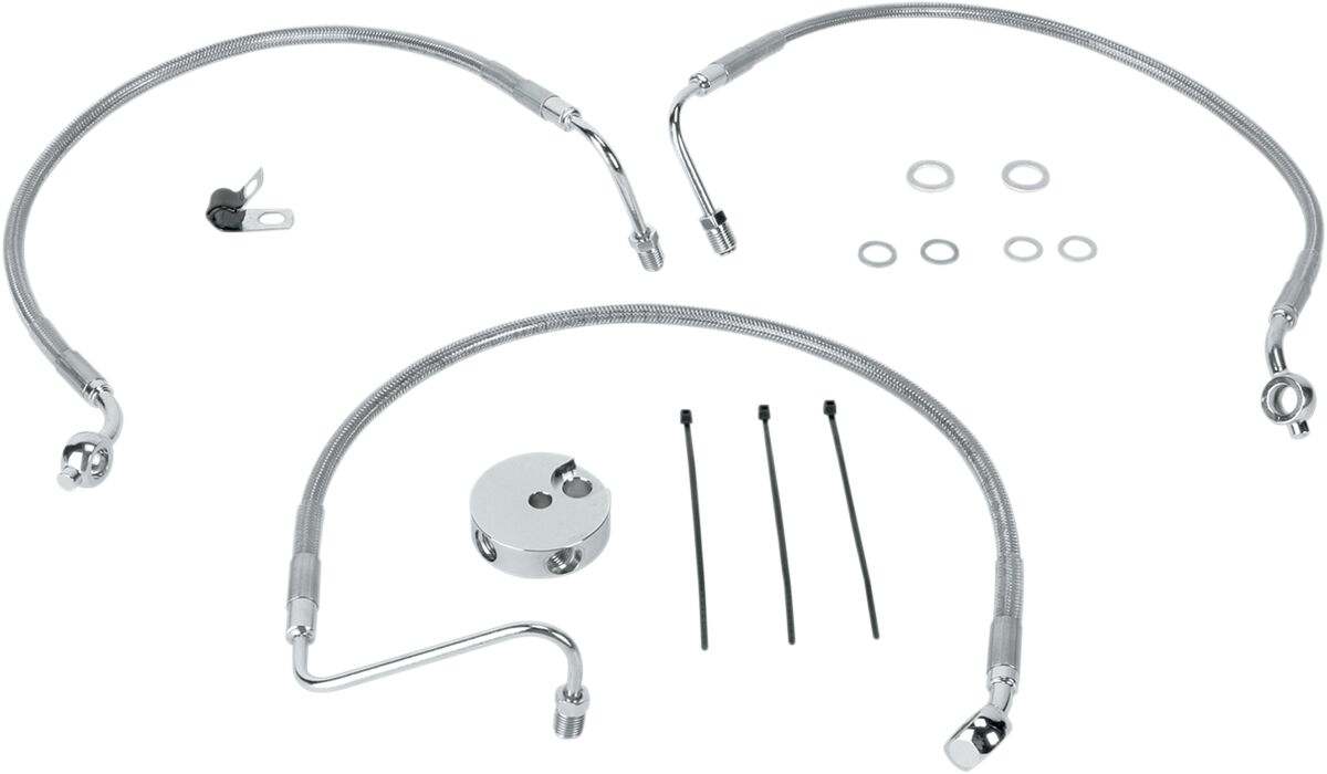 Drag Specialties Front Brake Line Stainless Steel Dual Disc Brake Lines Hoses Stainless Drag Specialties