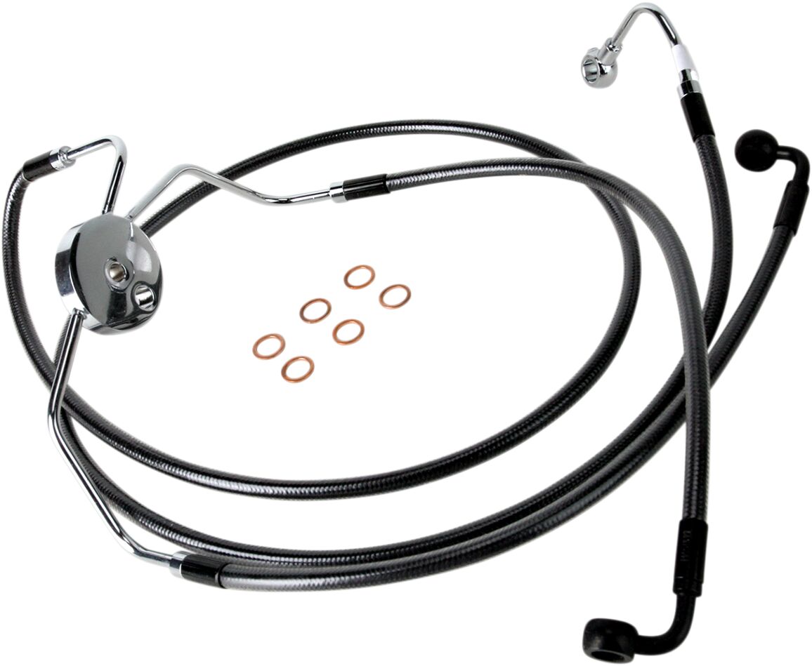 Magnum Shielding Brake Line Front Lower Dual Disc Abs Designer Chrome Black Brake Lines Hoses Stainless Magnum Shielding