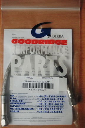 Goodridge Brakeln 9 Clr 22.9 Cm BRAKE LINES-HOSES-STAINLESS ST Goodridge