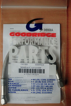 Goodridge Brakeln 9 Clr 22.9 Cm BRAKE LINES-HOSES-STAINLESS ST Goodridge