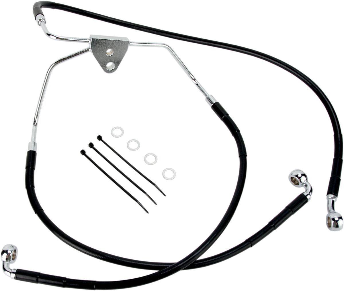 Drag Specialties Front Brake Line Black Vinyl Coated Stainless Steel Brake Lines Hoses Stainless Drag Specialties