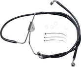 Drag Specialties Front Brake Line Black Vinyl Coated Stainless Steel Extended 2" Brake Lines Hoses Stainless Drag Specialties