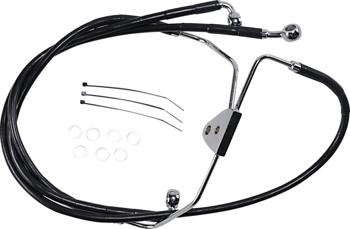 Drag Specialties Line Brk Fr 08 13 Flt Bl+8 BRAKE LINES-HOSES-STAINLESS ST Drag Specialties