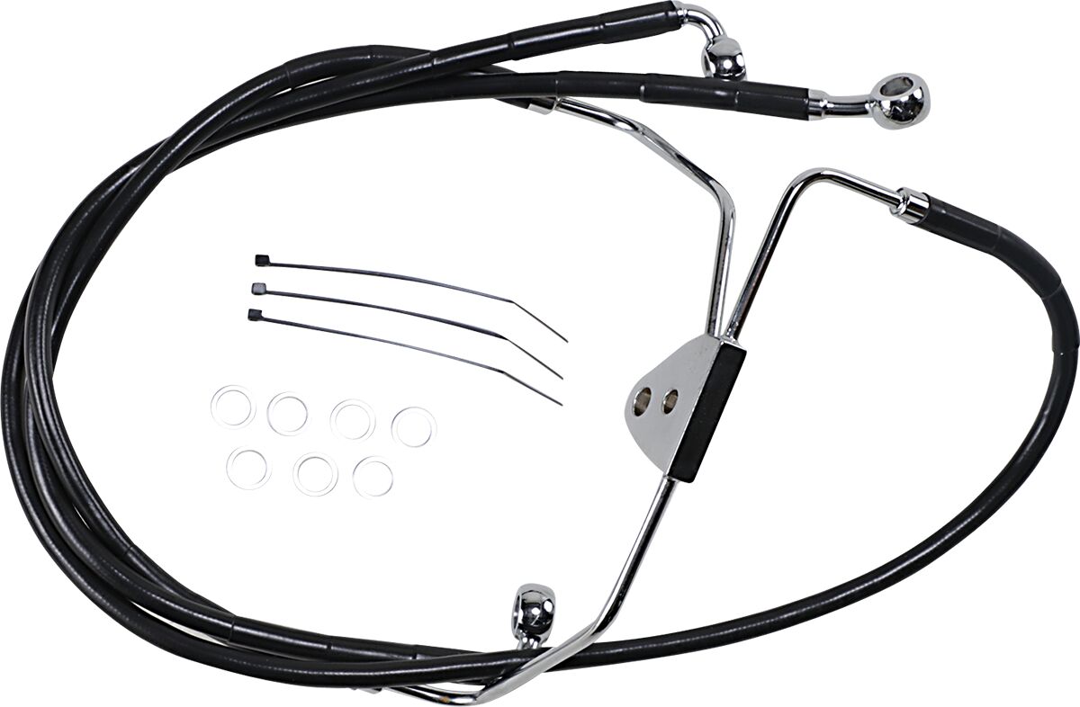 Drag Specialties Line Brk Fr 08 13 Flt Bl+8 BRAKE LINES-HOSES-STAINLESS ST Drag Specialties