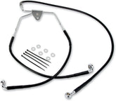Drag Specialties Front Brake Line Black Vinyl Coated Stainless Steel Extended 10" Brake Lines Hoses Stainless Drag Specialties