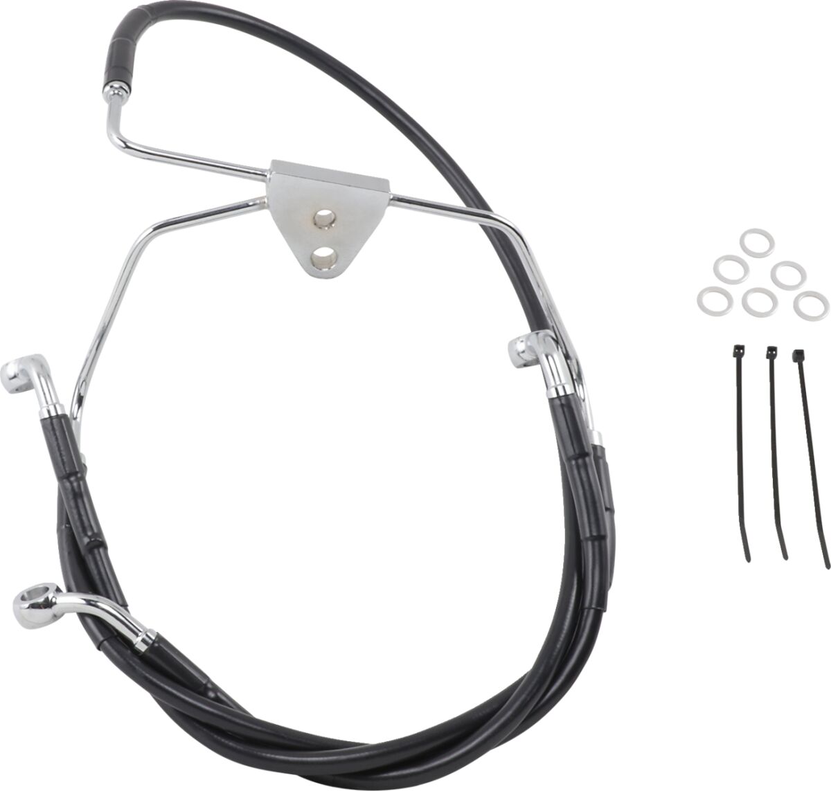 Drag Specialties Line Brk Ft Flh 96 07 Bk BRAKE LINES-HOSES-STAINLESS ST Drag Specialties