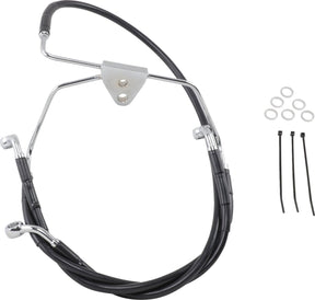 Drag Specialties Line Brk Ft Flh 96 07 Bk BRAKE LINES-HOSES-STAINLESS ST Drag Specialties