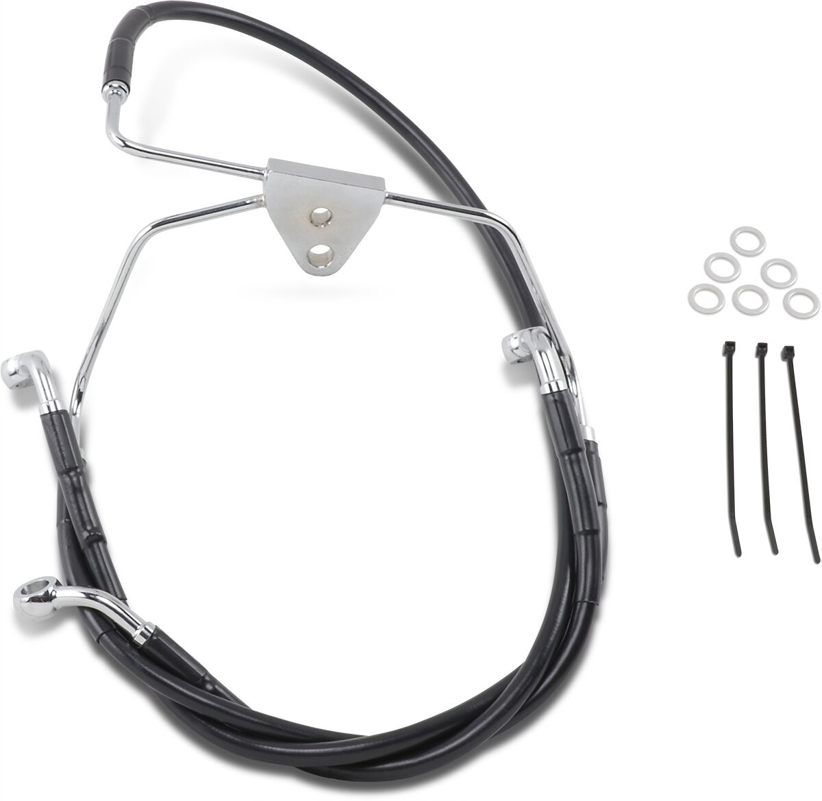 Drag Specialties Line Brk Ft Flh 96 07 Bk BRAKE LINES-HOSES-STAINLESS ST Drag Specialties