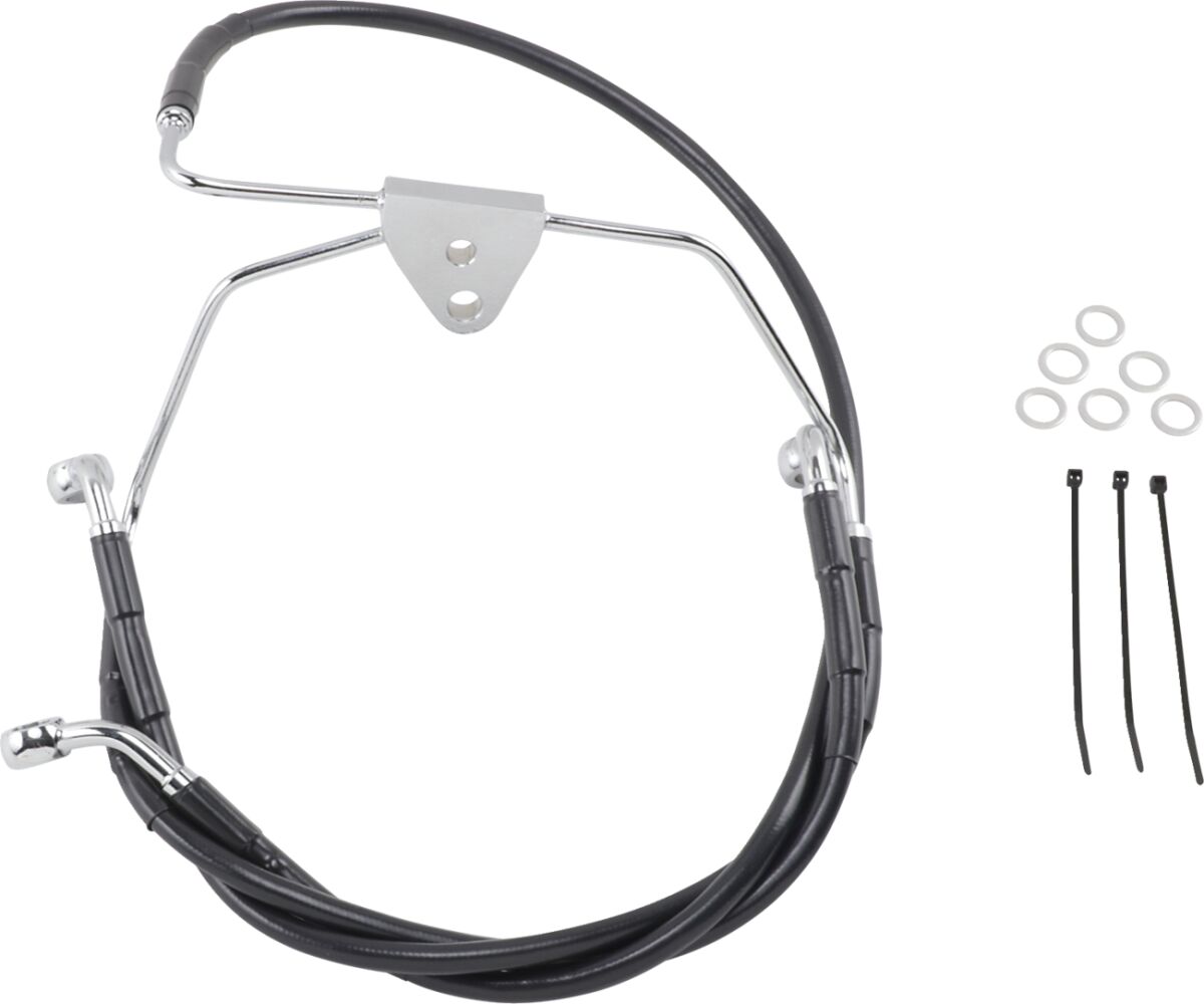 Drag Specialties Line Brk Ft Flh 96 07 Bk+2 BRAKE LINES-HOSES-STAINLESS ST Drag Specialties