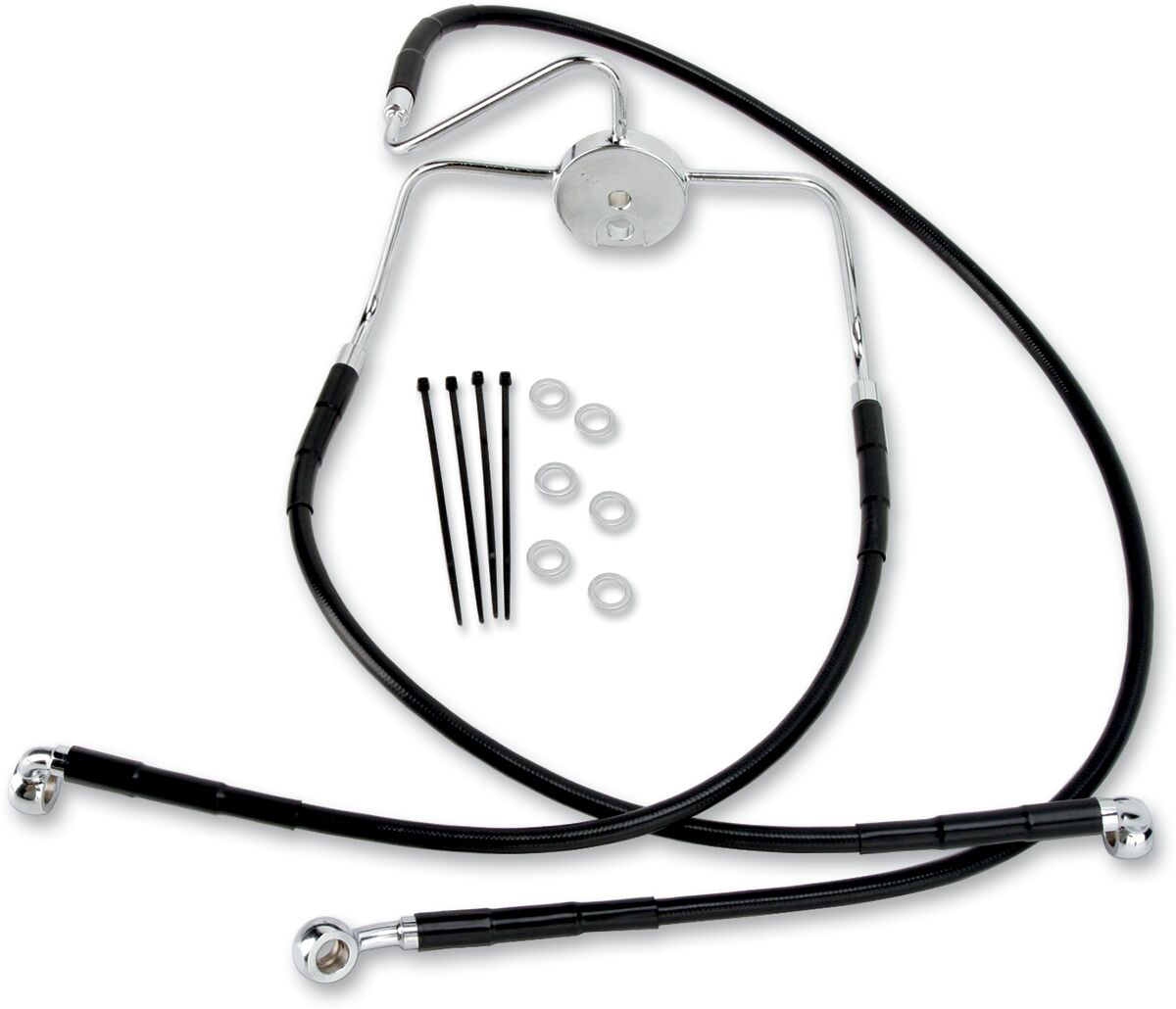 Drag Specialties Line Brk Ft Flhr94 07 Bk BRAKE LINES-HOSES-STAINLESS ST Drag Specialties