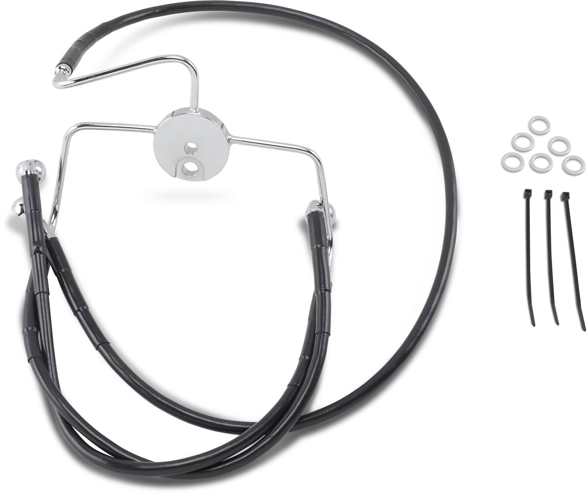 Drag Specialties Line Brk Ft Flhr96 07 Bk+8 BRAKE LINES-HOSES-STAINLESS ST Drag Specialties