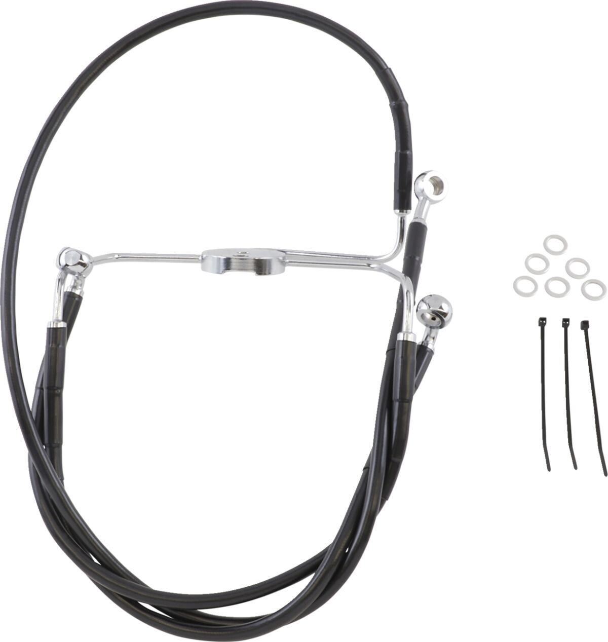 Drag Specialties Line Brk Ft Flhr96 7 Bk+10 BRAKE LINES-HOSES-STAINLESS ST Drag Specialties