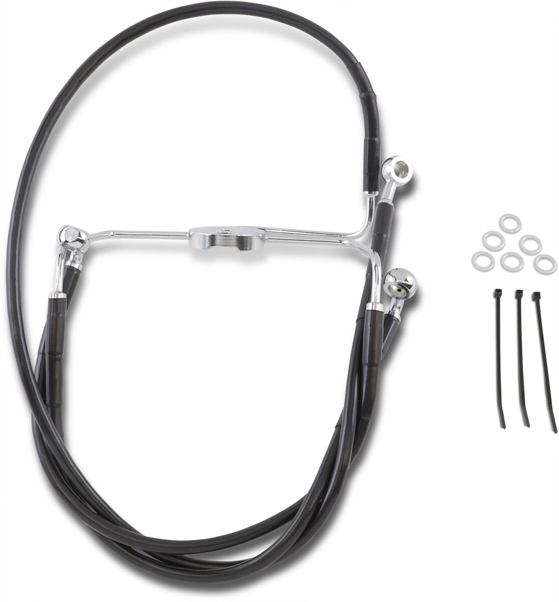Drag Specialties Line Brk Ft Flhr96 7 Bk+10 BRAKE LINES-HOSES-STAINLESS ST Drag Specialties
