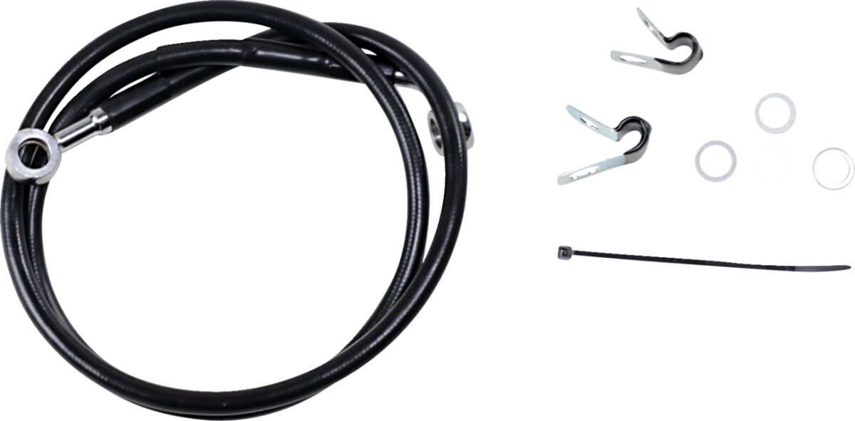Drag Specialties Front Brake Line Black Vinyl Coated Stainless Steel Brake Lines Hoses Stainless Drag Specialties