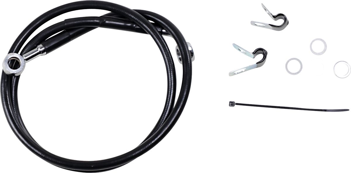 Drag Specialties Front Brake Line Black Vinyl Coated Stainless Steel Brake Lines Hoses Stainless Drag Specialties