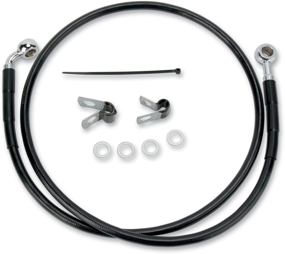 Drag Specialties Front Brake Line Black Vinyl Coated Stainless Steel Brake Lines Hoses Stainless Drag Specialties