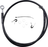 Drag Specialties Front Brake Line Black Vinyl Coated Stainless Steel Extended 2" Brake Lines Hoses Stainless Drag Specialties