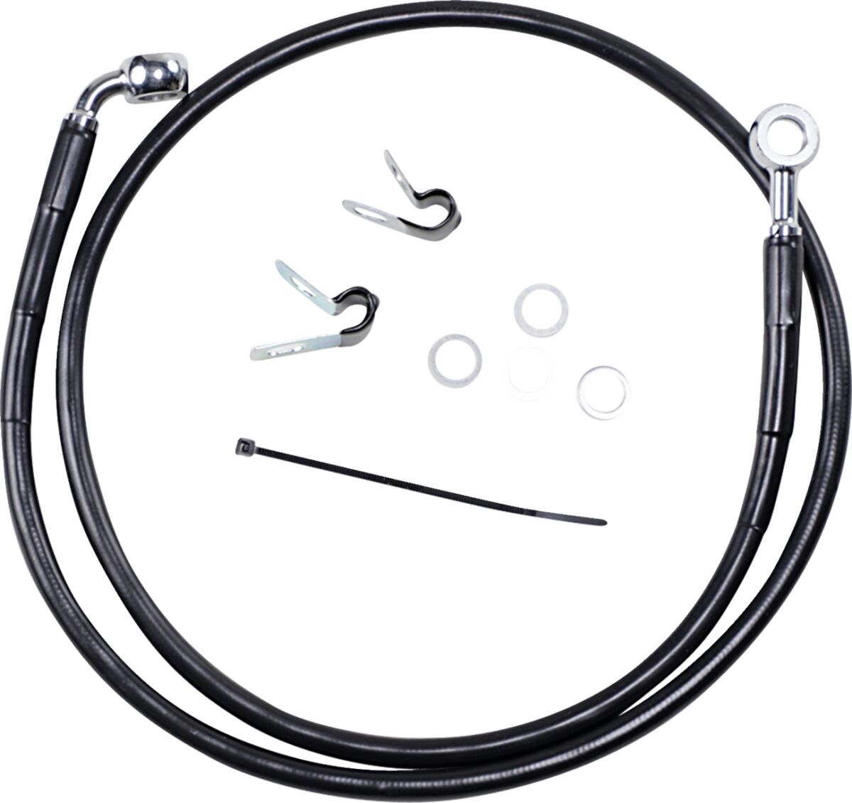 Drag Specialties Line Brk Fr 04 10 Xl Bl+4 BRAKE LINES-HOSES-STAINLESS ST Drag Specialties